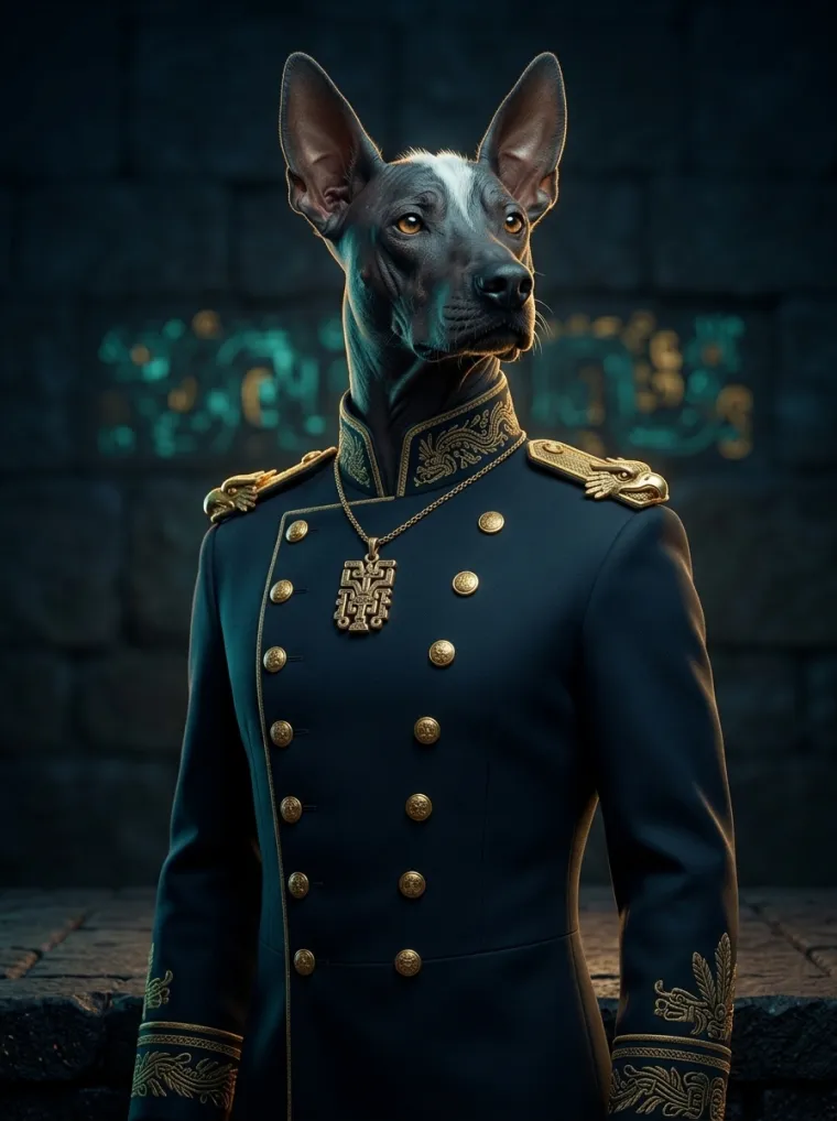 Xolo, guardián de México — xoloitzcuintli dorado